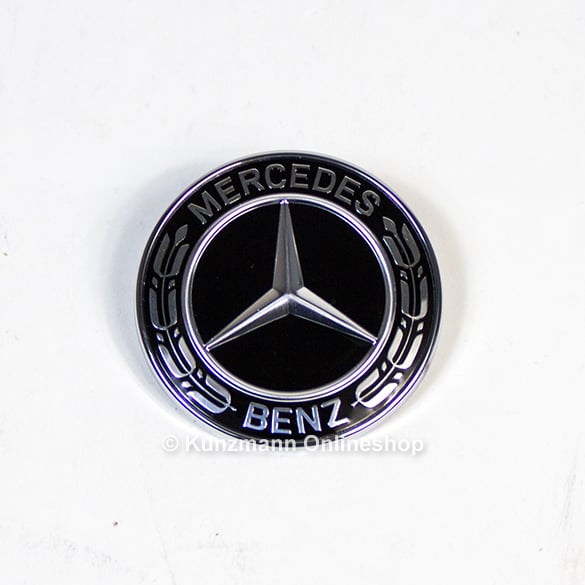 Emblem mit Stern Stoßstange Original Mercedes-Benz Schwarz