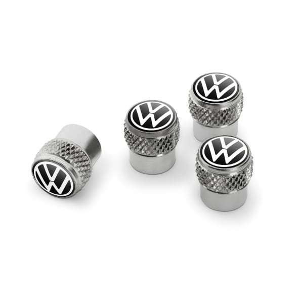 Ventilkappen VW-Logo 4-teiliger Satz silber Aluminiumventile | 000071215E