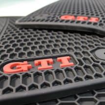GTI rubber floor mats 4-piece set black Golf 8 VIII Genuine Volkswagen | 5GV061550041-B