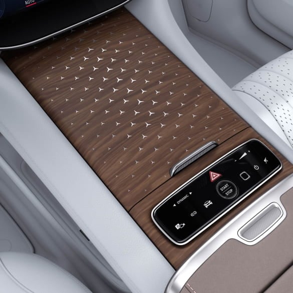 Center console wood magnolia with star pattern console EQS SUV X296 Genuine Mercedes-Benz