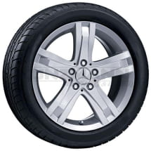Abbildung Mercedes-Benz Alufelgen im 5-Speichen-Design in sterlingsilber f&uuml;r die Mercedes GLK-Klasse X204