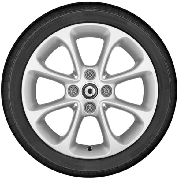 15 inch wheels smart 453 vanadium silver 8 spokes genuine smart