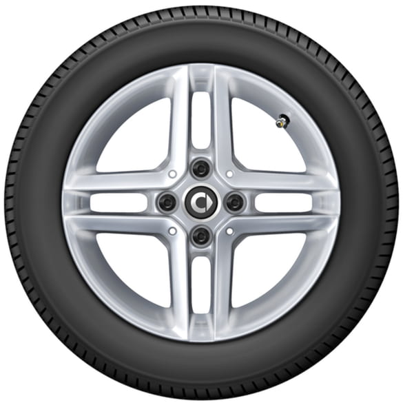 15 inch wheels smart 453 vanadium silver 4-spokes Genuine smart