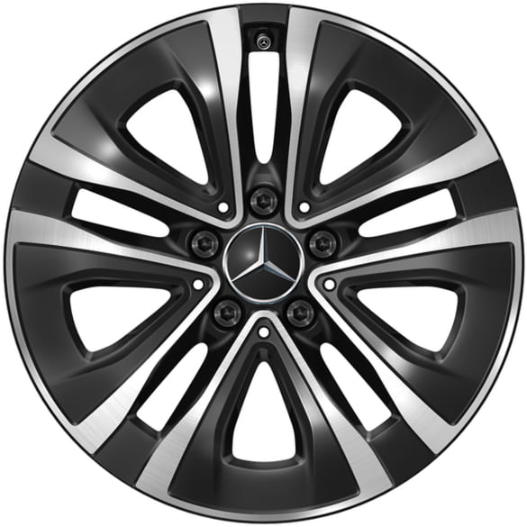 17 inch wheels GLA H247 5-spoke Aero black gloss turned Genuine Mercedes-Benz