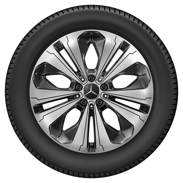 19 inch rim set EQC N293 5-doublespoke wheel black genuine Mercedes-Benz