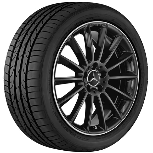 AMG 19 inch wheel set multi-spoke wheel black with glossy surface GLA X156 original Mercedes-Benz