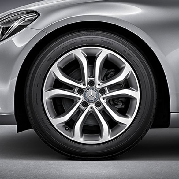 Mercedes-Benz 17 inch set of rims C-Class W205 5-twin-spoke wheel himalaya gray