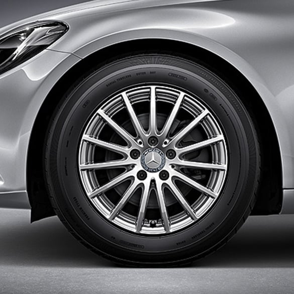  Mercedes-Benz 16 inch set of rims C-Class W205 multi-spoke wheel vanadium silver 