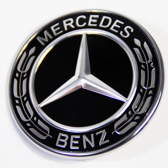 front emblem with star black bonnet original Mercedes-Benz | Stern-Emblem-schwarz-3