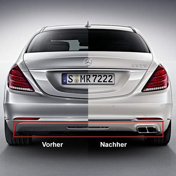 rear diffusor upgrade visible exhaust tips S-Class W222 genuine Mercedes-Benz