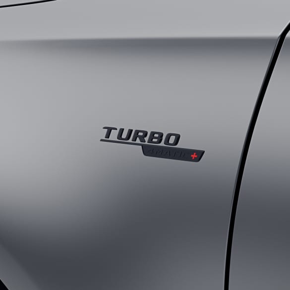 AMG Schriftzug Turbo 4Matic+ schwarz Kotflügel Original Mercedes-Benz