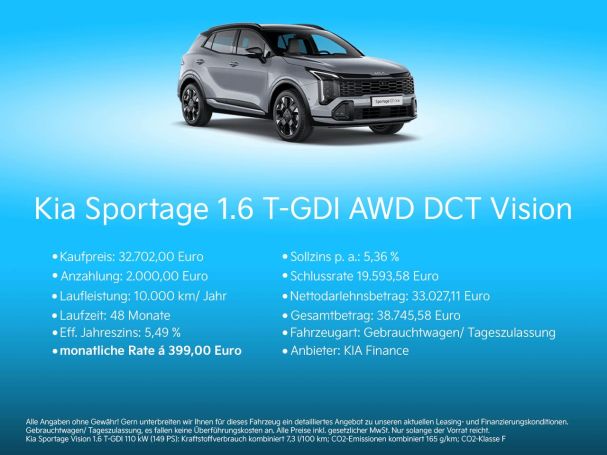 KIA Sportage 1.6 T-GDI AWD MY2026 Kamera ACC 18 Zoll