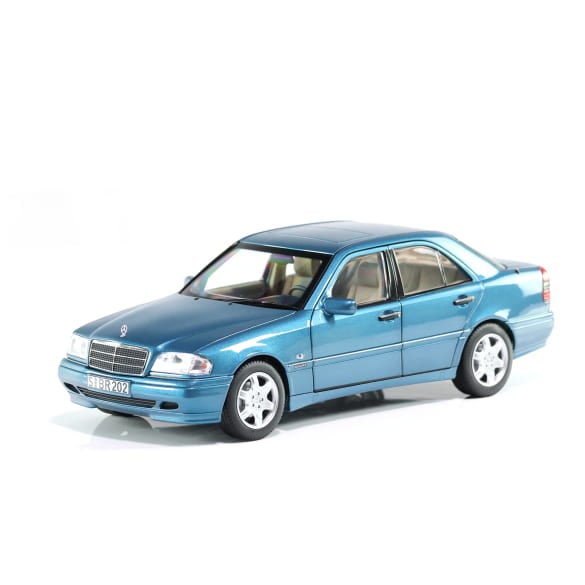 1:18 model car C 200 W202 Sedan aquamarine blue Genuine Mercedes-Benz