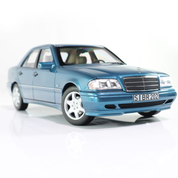 1:18 modelauto C 200 W202 Limousine blauw Origineel Mercedes | B66040704