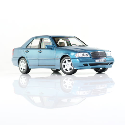 1:18 modelauto C 200 W202 Limousine blauw Origineel Mercedes | B66040704