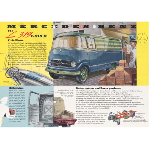 Voiture miniature pullback 1:38 L 319 bleu original Mercedes-Benz | B66057581