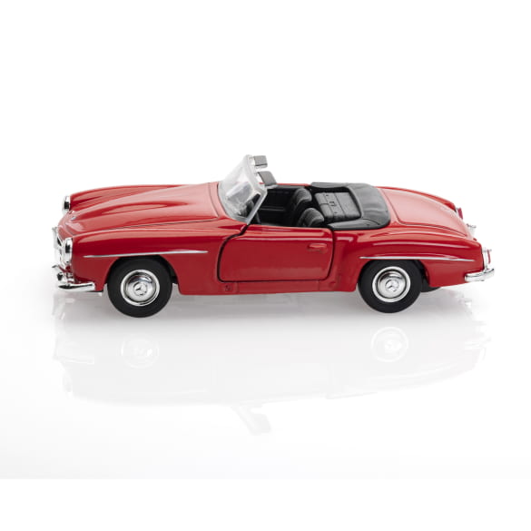 1:38 pullback modelauto 190 SL rood origineel Mercedes-Benz
