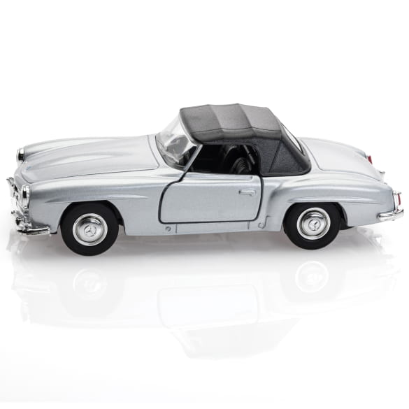 1:38 Pullback modelauto 190 SL zilver Original Mercedes-Benz