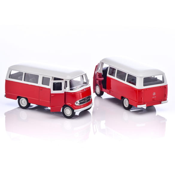 1:38 Pullback modelauto O 319 autobus oldtimer rood origineel Mercedes-Benz