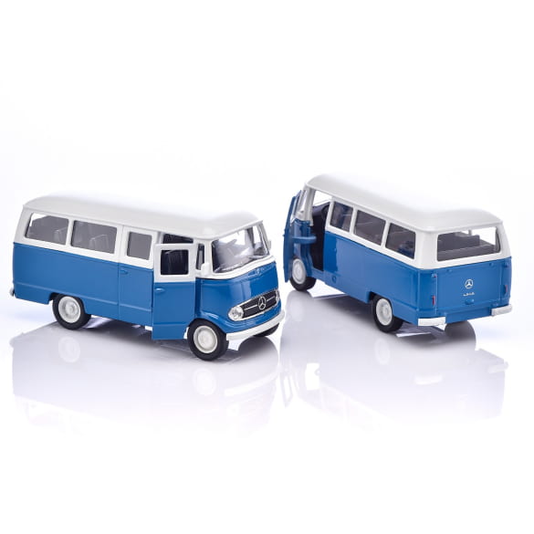 1:38 Pullback modelauto O 319 omnibus oldtimer blauw Original Mercedes-Benz