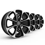 15 Zoll Felgen Satz Original smart 453 8-Speichen-Design schwarz glanzgedreht 