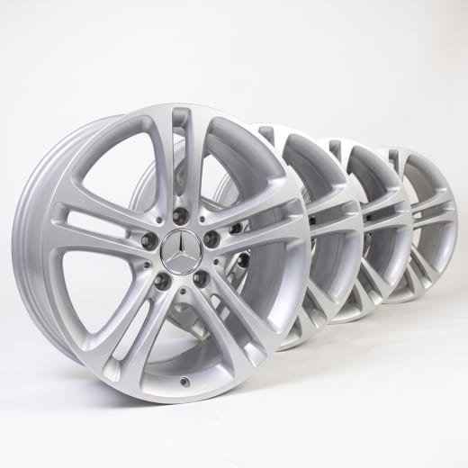 17 inch velgen GLA H247 5-dubbele spaken vanadiumzilver | A1774010400 7X45-H247