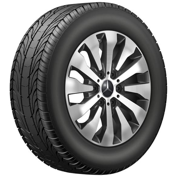 17 inch velgenset Sprinter BR907 12-spaaks zwart glansgedraaid Aero Original Mercedes-Benz