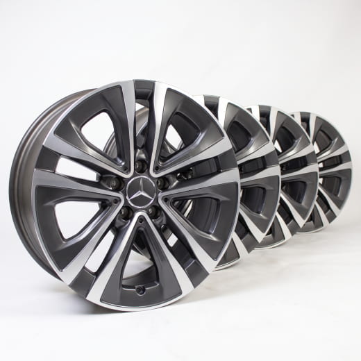 Jeu de jantes 17 pouces CLA Coupé C118 5 branches Aero noir | A1774012900 7X23-C118