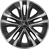 Jeu de jantes 17 pouces GLB X247 à 5 branches Aero noir tourné brillant origine Mercedes-Benz