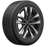 Roues complètes hiver 17 pouces Classe C 206 noires à 5 doubles branches Original Mercedes-Benz