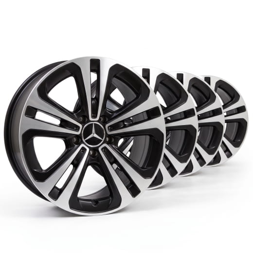 Set cerchi da 18 pollici CLA C174 5 doppie razze Aero nero | A1744013000/3100 7X23