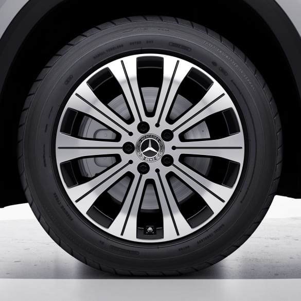 18 Zoll Felgensatz EQB X243 10-Speichen-Rad glanzgedreht schwarz Original Mercedes-Benz