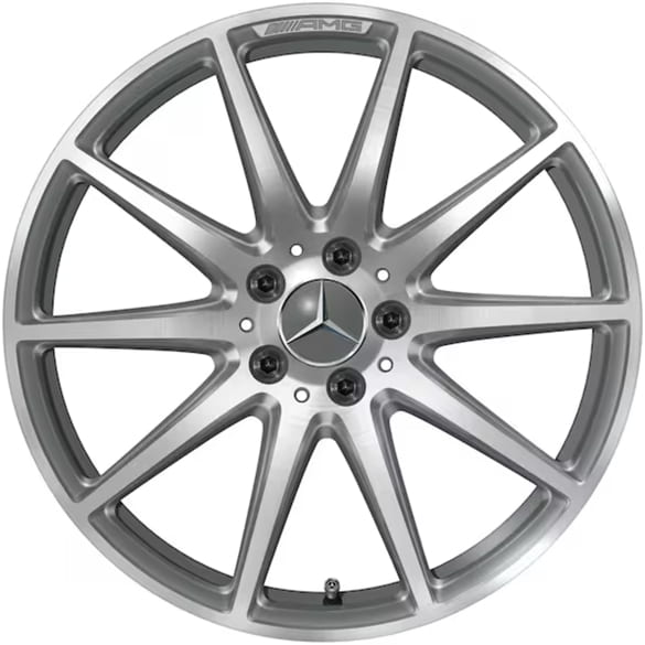 19 inch velgen AMG GT 43 C192 10-spaaks titangrijs
