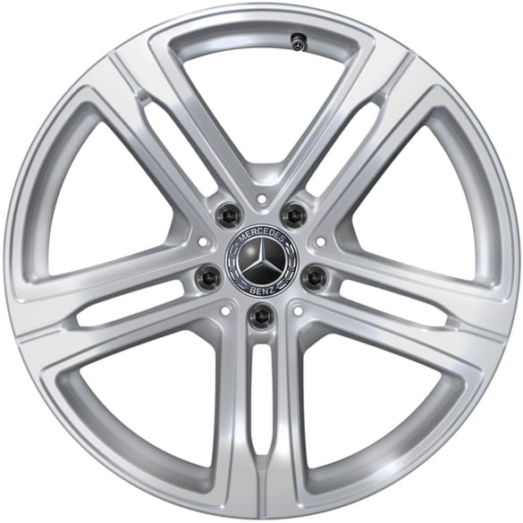19 inch velgenset EQE SUV X294 5-spaaks vanadium zilver origineel Mercedes-Benz
