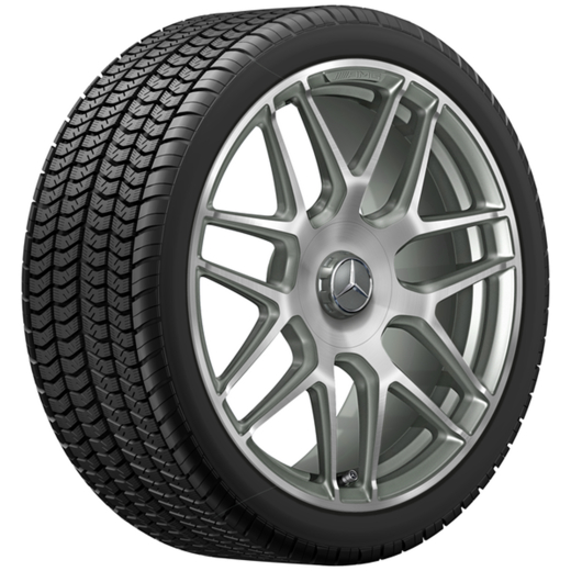 Set di cerchi forgiati AMG da 19 pollici CLA 45 W118 a razze incrociate grigio | A17740125007X21-118