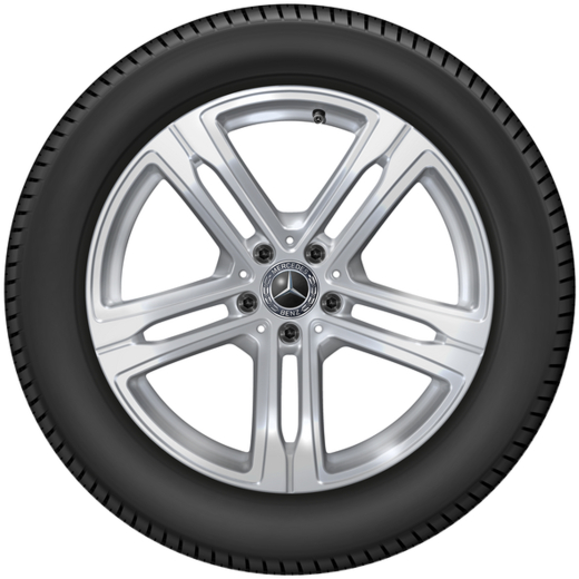 Set di cerchi da 19 pollici EQE SUV X294 a 5 razze vanadium argento | A2944012000 7X45-X294