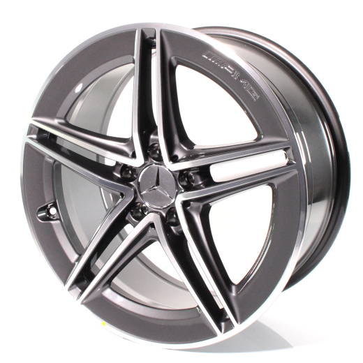 Juego de llantas AMG de 19 pulgadas CLA 45 118 de 5 radios dobles gris tantalio | A17740123007Y51-118