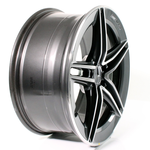 Juego de llantas AMG de 19 pulgadas CLA 45 118 de 5 radios dobles gris tantalio | A17740123007Y51-118