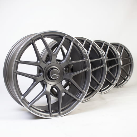 Juego de llantas forjadas AMG de 19 pulgadas CLA 45 W118 de radios cruzados gris | A17740125007X21-118