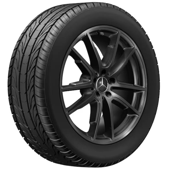 20 inch summer wheels EQS SUV X296 black 5-double-spokes genuine Mercedes-Benz Goodyear