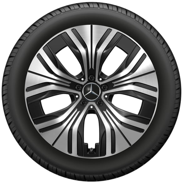 20 inch velgen set EQE SUV X294 5-spaaks zwart zilver | A2944010600 7X23-X294