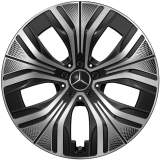 Jeu de jantes 20 pouces EQE SUV X294 5 branches Aero imprimé noir argent original Mercedes-Benz