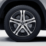 Jeu de jantes 20 pouces GLS SUV X167 5 doubles branches noir brillant tourné d'origine Mercedes-Benz