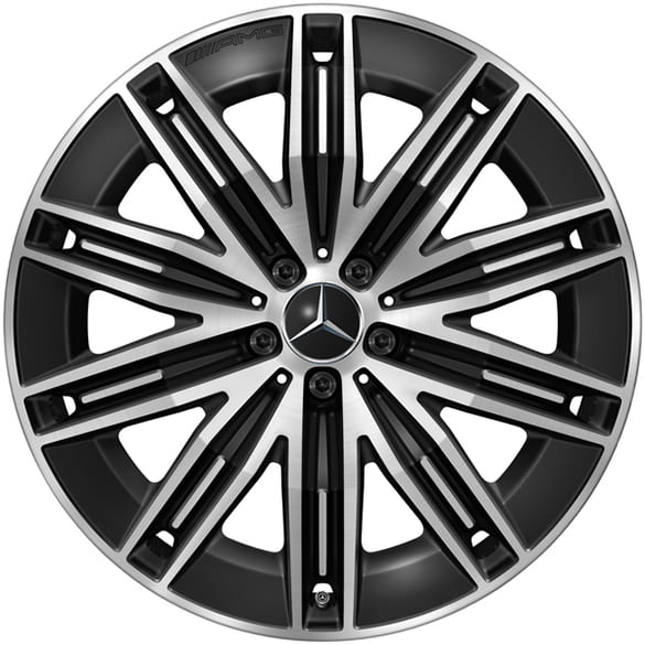 21 inch AMG velgenset EQS SUV X296 veelspaaks zwart origineel Mercedes-Benz