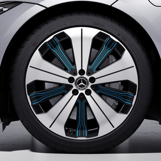 Cerchi da 21 pollici EQE SUV X294 nero blu originale Mercedes-Benz | A2974011000 5X31-X294