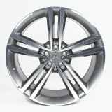 Set di cerchi da 21 pollici GLE V167 cerchio a 5 doppie razze grigio Himalaya tornito lucido Original Mercedes-Benz