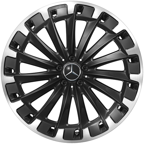22 inch AMG velgenset EQS SUV X296 veelspaaks zwart origineel Mercedes-Benz