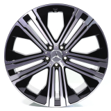 Jeu de jantes 22 pouces EQS V297 noir brillant tourné 5 doubles branches Original Mercedes-Benz