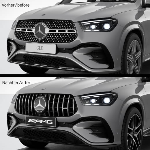 53 AMG Panamericana radiator grille GLE V167 SUV Facelift Genuine Mercedes-AMG | V167-53AMG-FL-Kühlergrill-K