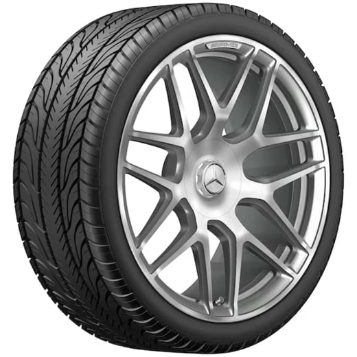 Juego de llantas AMG 22 pulgadas 63 G-Klasse W465 rueda de radios cruzados titanio gris | A4634012000 7X21-W465